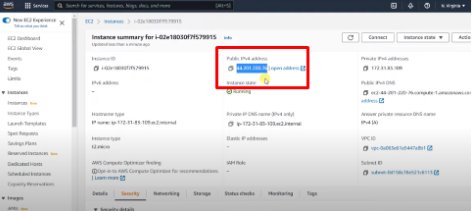 IP address of Amazon EC2 