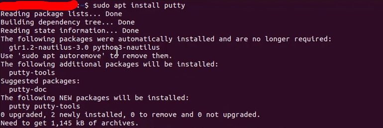 install PuTTY on ubuntu